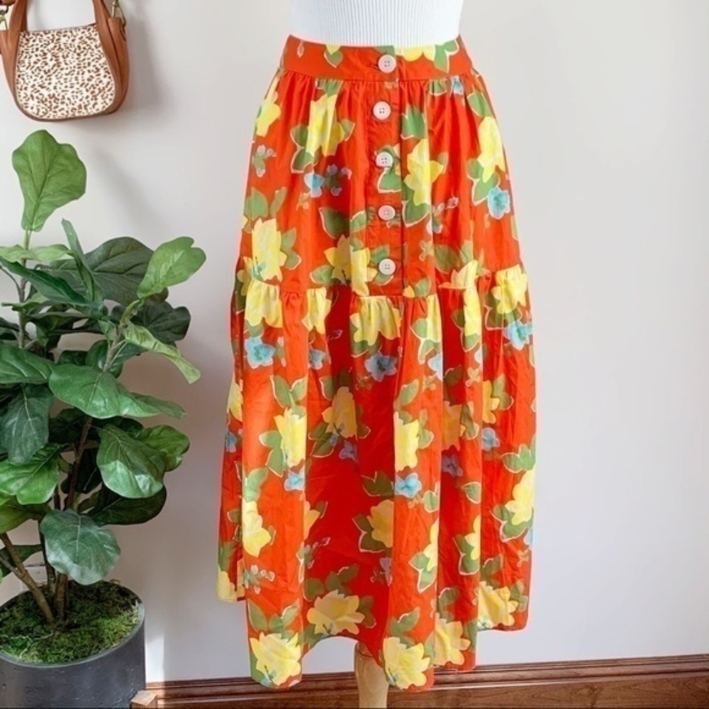 💋Anthropologie WHIT floral skirt size 4 - Picture 4 of 11